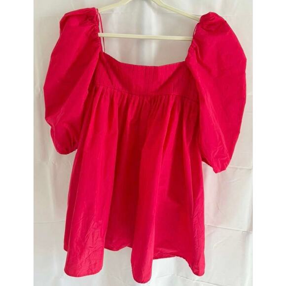 Zara Blogger's Fave Pink Puffed Sleeve Babydoll Mini Dress size L - Picture 3 of 12